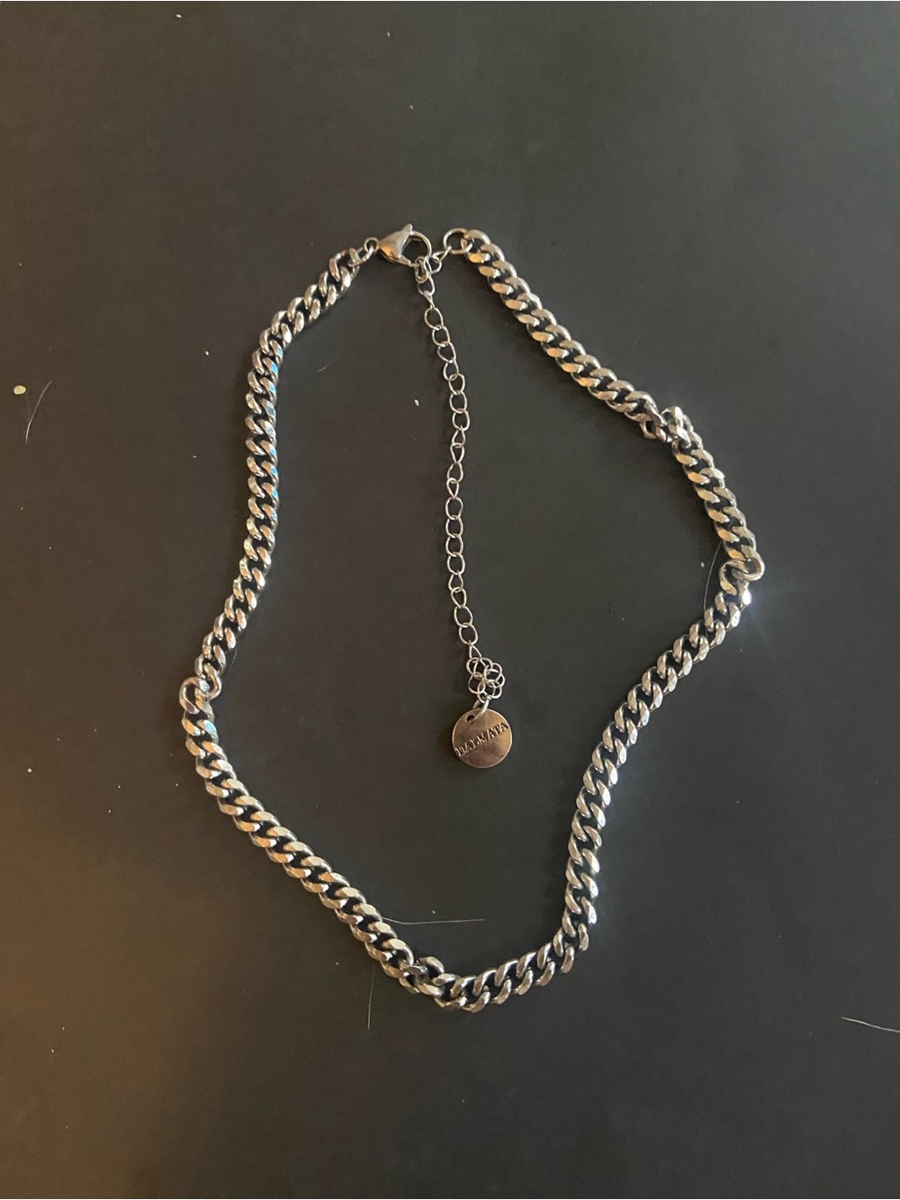 Silver Tone Chunky Chain Necklace by Dalmata